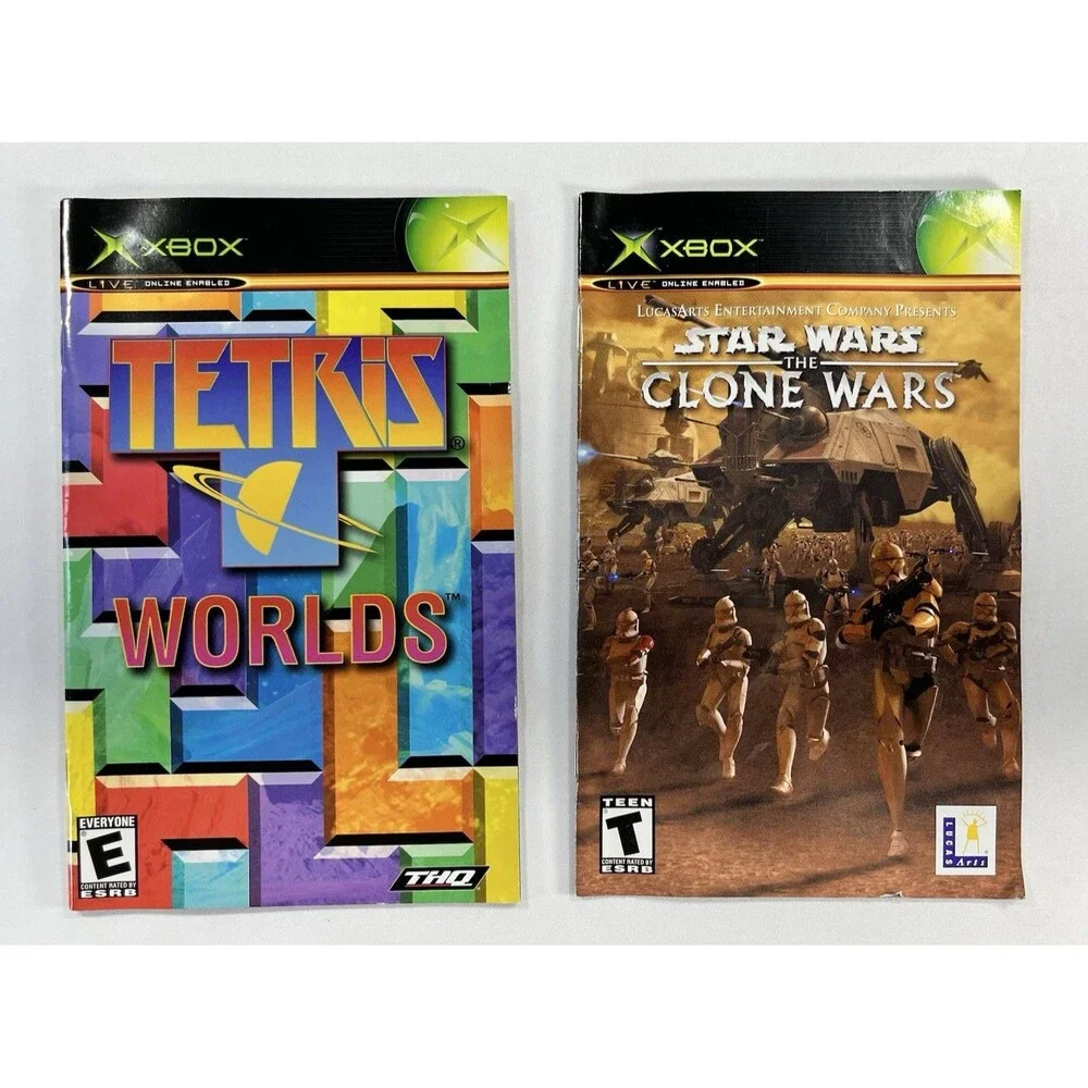 Star Wars Clone Wars / Tetris Worlds Combo Pack Original Xbox 2003 Complete